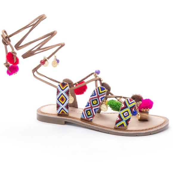 Chinese Laundry Posh Leg-Tie Pom Sandal - Picture 10 of 10